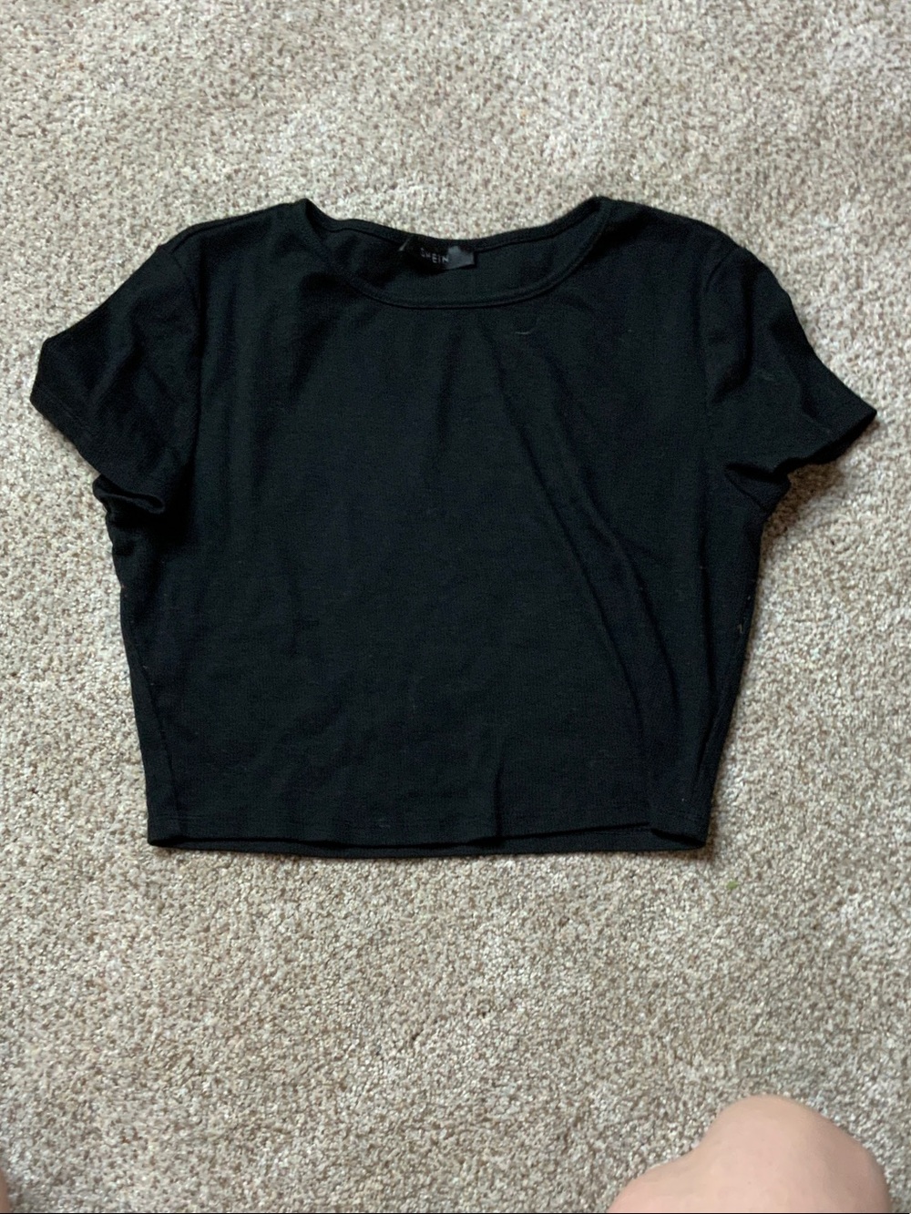 a new day Black Short Sleeve Crop Tee